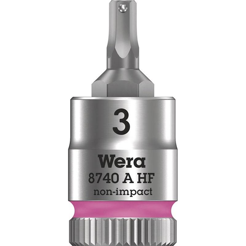 Wera, 8740A HF Zyklop, 1/4” Drive, Hex 3.0 x 28mm with HF