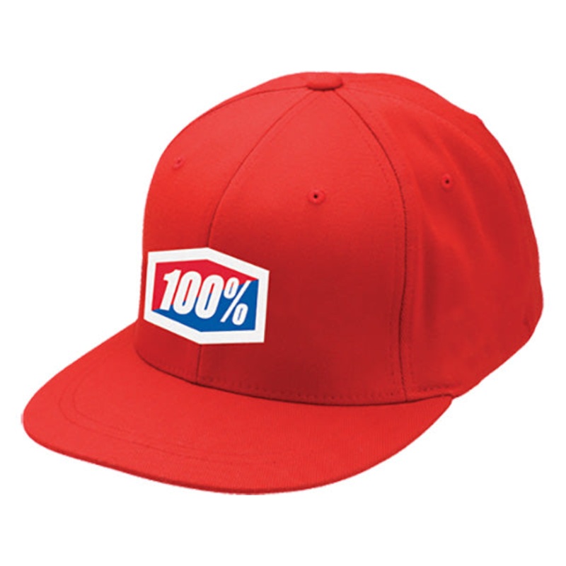 100% Icon Flexfit Hat-Red