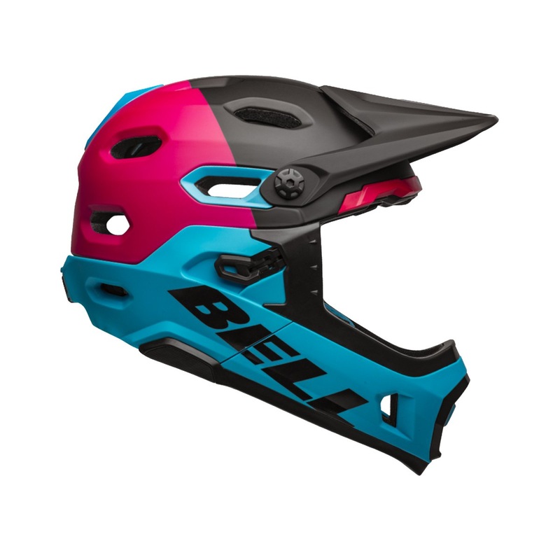 Bell Super DH MIPS Full Face Helmet – Unhinged Matt-Gloss Black-Berry-Blue – 2019