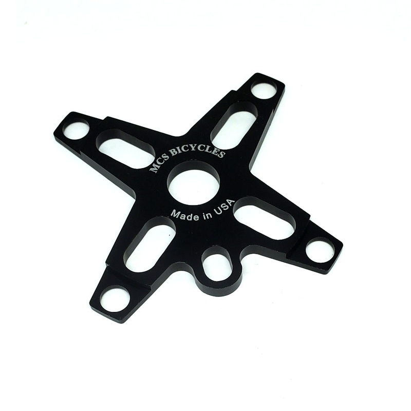 MCS Bolt-on BMX Aluminum Spider – 4-bolt / 104mm – Black – USA Made