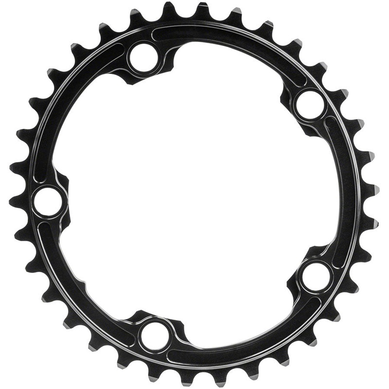 Absolute Black Premium Oval Road Chainring 5x110BCD 34T – Black