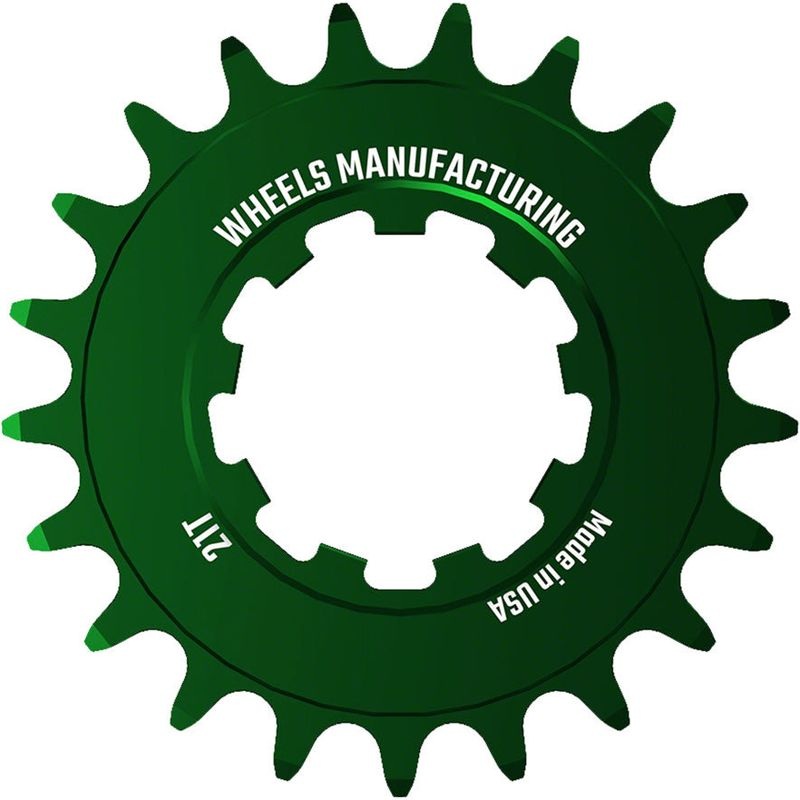 Wheels Manufacturing SOLO-SPEED Cog – 21t Fits SOLO-SPLINE and SOLO-XD kits Green