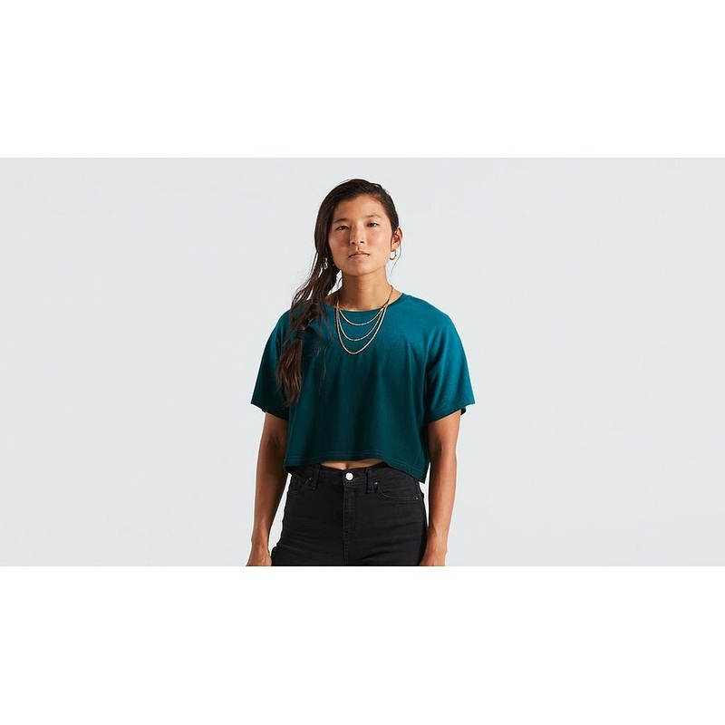 Specialized crop tee ss wmn tropical teal spray xs