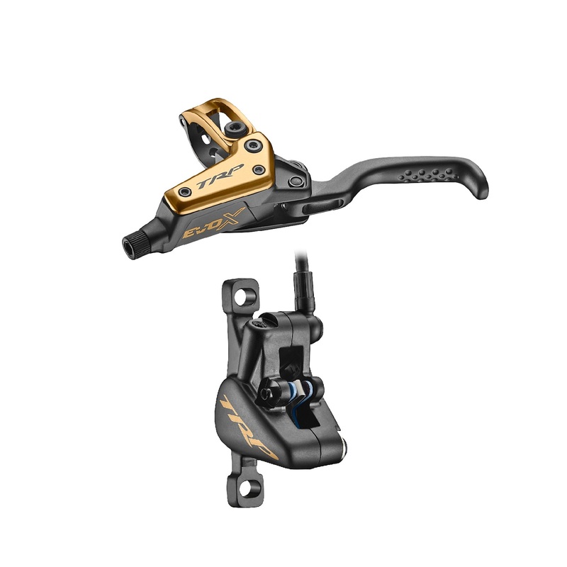 TRP DH-R Evo X Disc Brake and Lever – Hydraulic, 2-Pistion, Post Mount, Gold