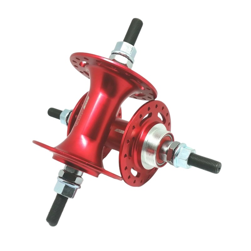BlackOps Sealed High Flange w/ Cut-outs Flip/Flop BMX Hubset – Red – 36h 3/8″