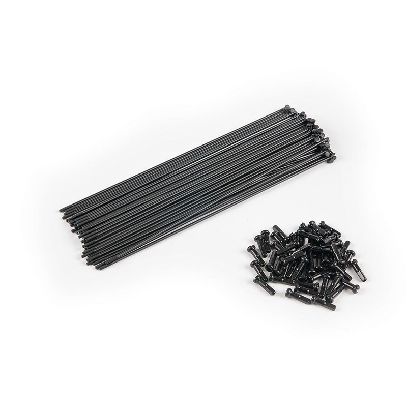 Eclat PG J-Bend Bicycle Spokes  Stainless Steel Black 182-192mm, Durable, Embossed Logo, High-Performance Wheel Building Components, 40pcs
