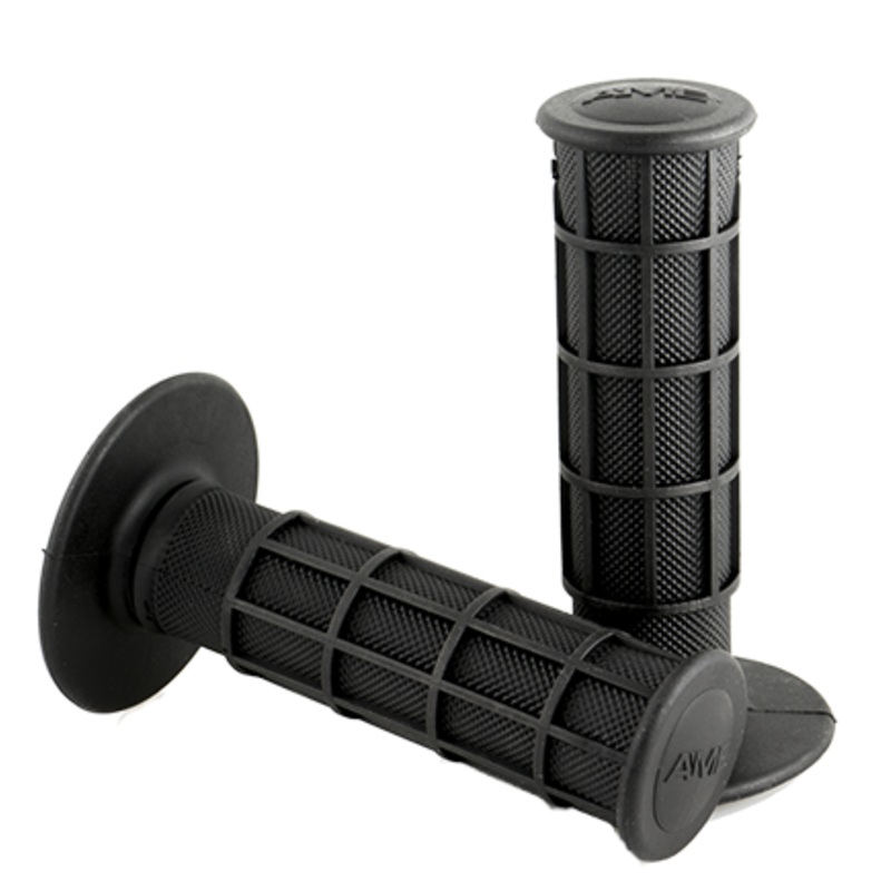 AME Full Waffle BMX Grips – Flanged – Black – USA Made