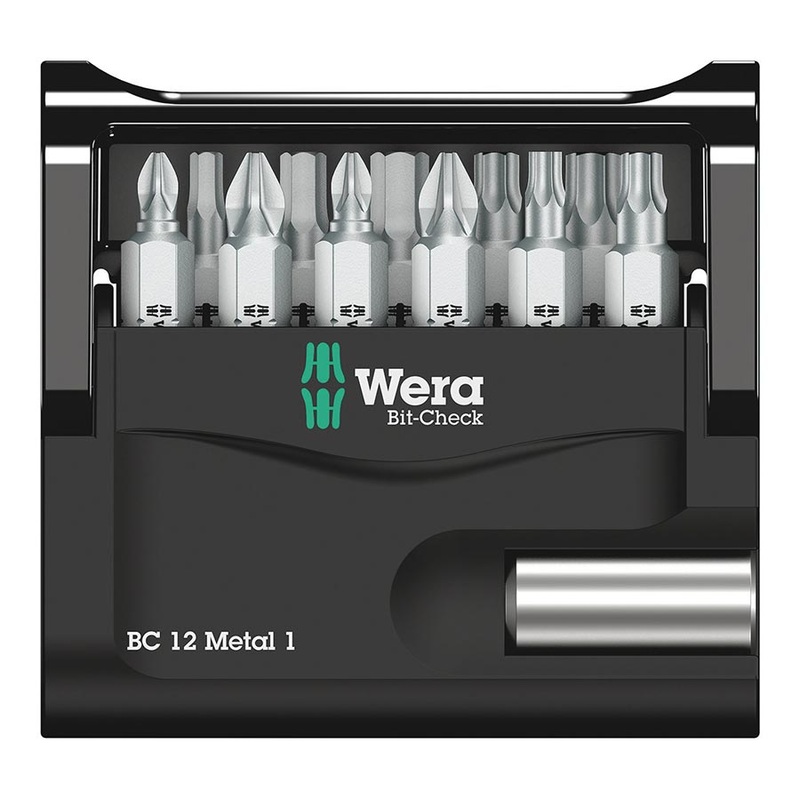 Wera Bit-Check 12 Metal 1 Bit Holder and Bit Set – 1/4″ Drive