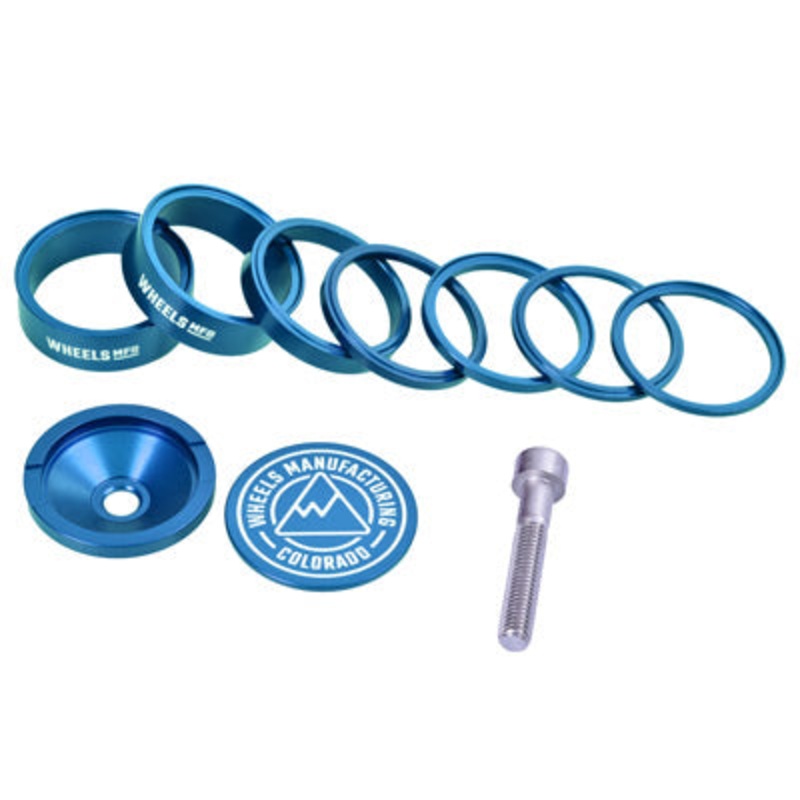Wmfg H/Set Spcrs,Stckrght Pro Teal,7 Spcrs,Flt Top Cap Aluminum Headset Spacer Kit  Headsets