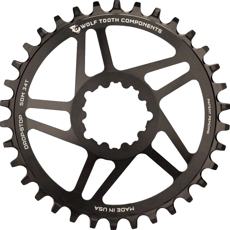 Wolf Tooth Direct Mount Chainring – 30t, SRAM Direct Mount, Drop-Stop, For SRAM 3-Bolt Cranksets, 6mm Offset, Black