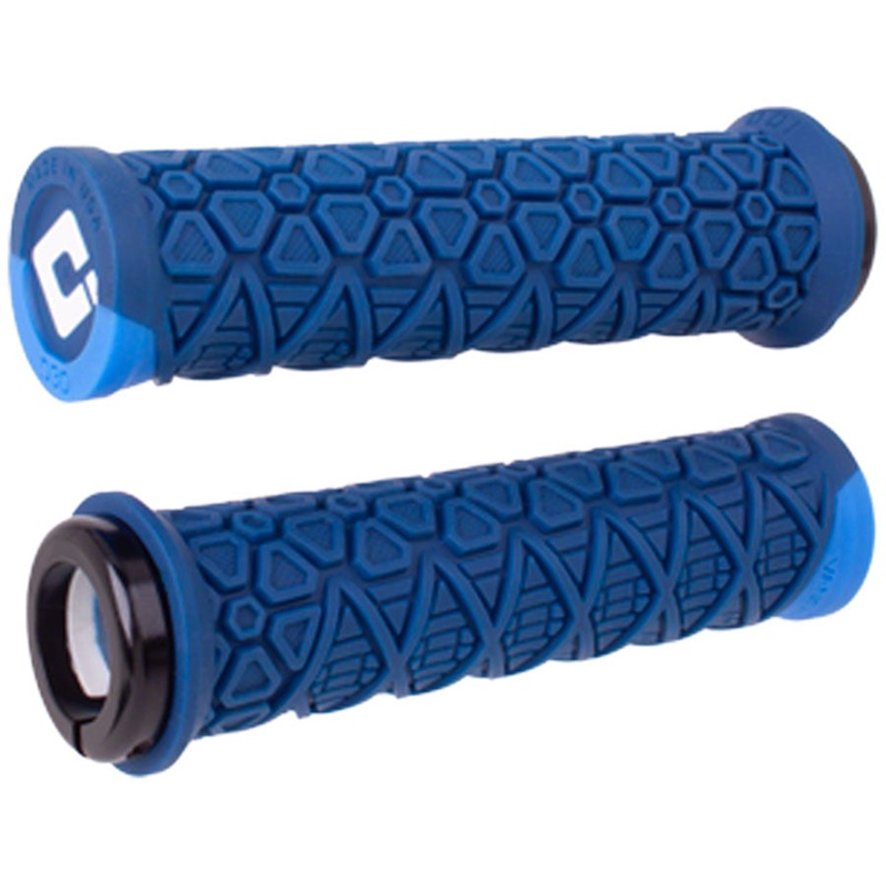 ODI Vanquish Grips – Navy Blue/Blue, Lock-On