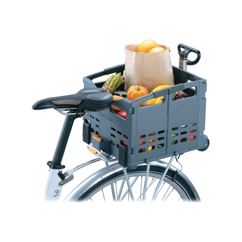 Topeak TrolleyTote Folding MTX Rear Basket – Gray