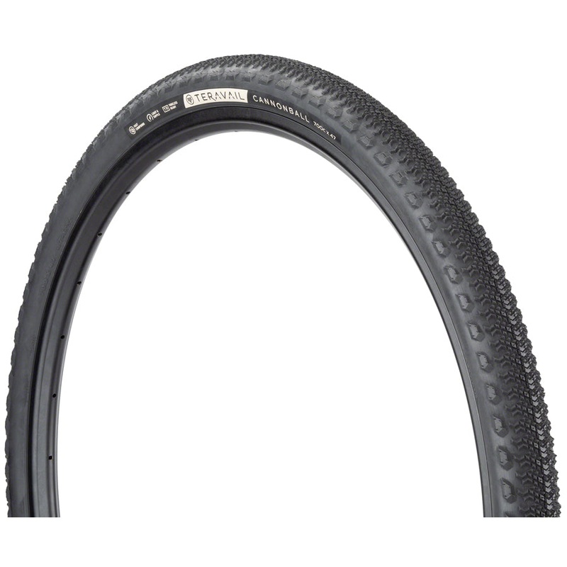 Teravail Cannonball Tire – 700 x 47, Tubeless, Folding, Black, Light and Supple