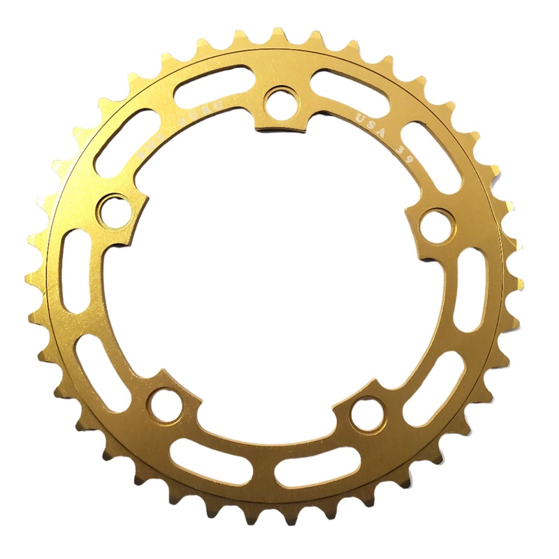 BMXGuru 39t BMX Chainring – Gold – 110mm 5-bolt – USA Made