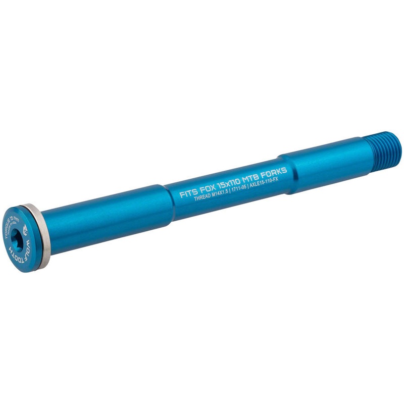 Wolf Tooth Front Thru Axle – FOX, 15 x 110mm, Blue