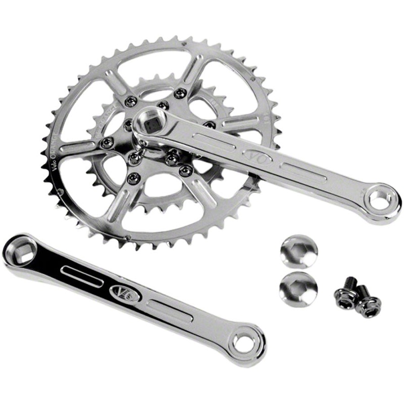Velo Orange New Rando Crankset – 165mm, 8/9/10-Speed, 46/30t, 50.4 BCD, Square Taper JIS Spindle Interface, Polished Stainless