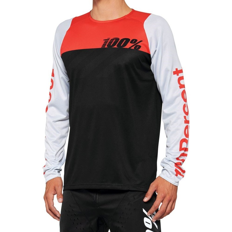 100% R-Core Long Sleeve MTB Jersey – Racer Red