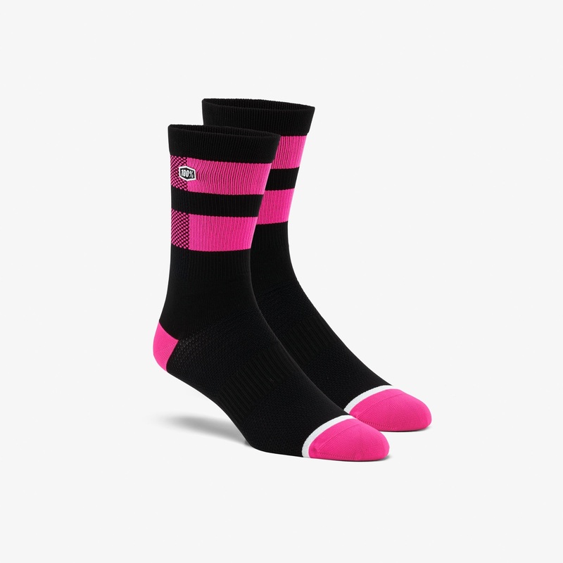 100% Flow Socks-Black/Flo Pink