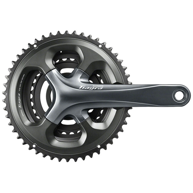 Shimano Tiagra FC-4703 Crankset – 170mm 10-Speed 50/39/30t 110/74 Asymmetric BCD Hollowtech II Spindle Interface Gray
