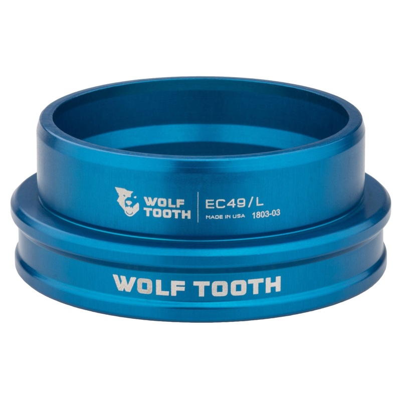 Wolf Tooth Performance EC Headsets – External Cup Lower EC49/40, Aluminum, Blue