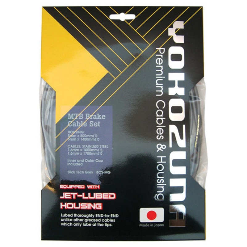 Yokozuna Premium 2x Cable/Housing Kit 4mm Derail – F/R Set Blk