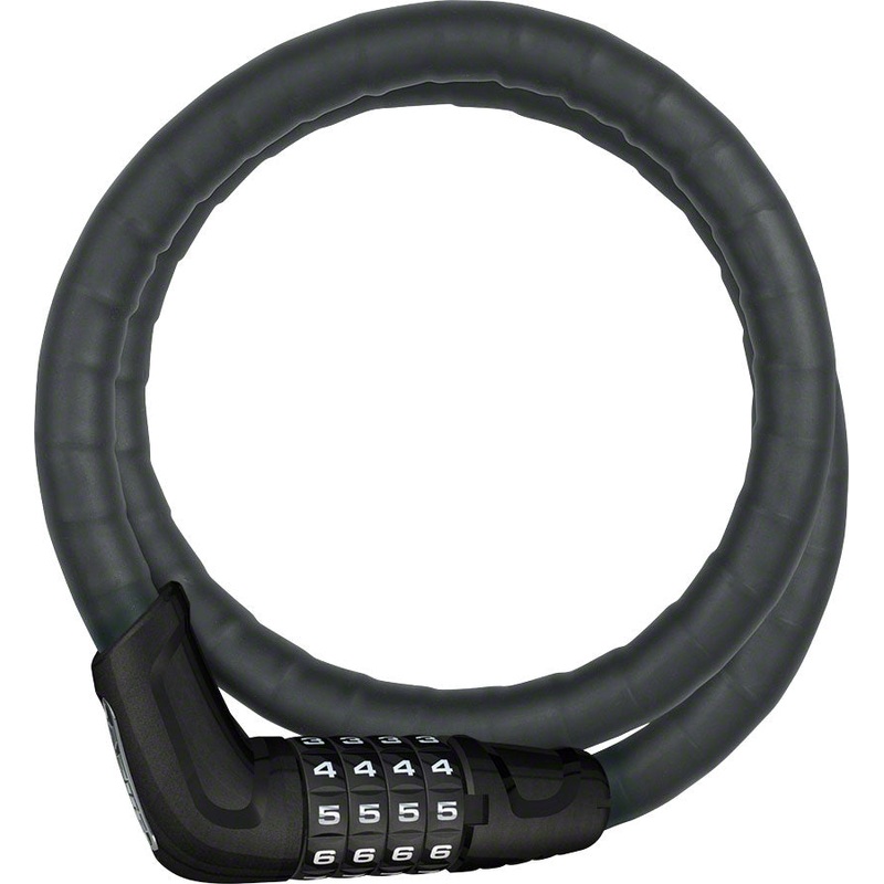 ABUS Combination Cable Lock Steel-O-Flex Tresor 6615C 85cm x 15mm w/ Mount Black