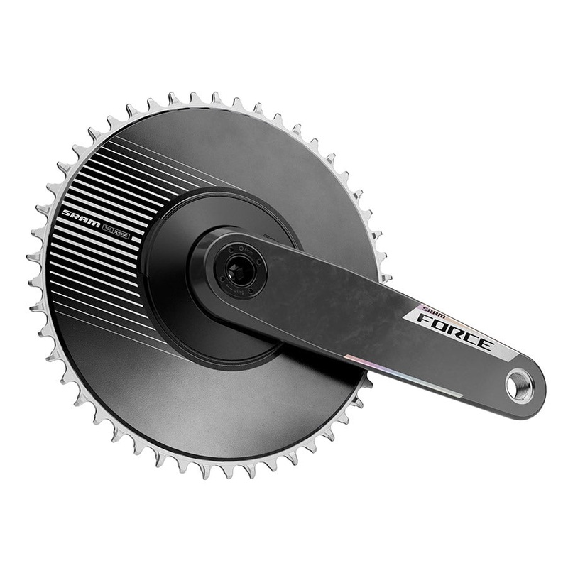 SRAM Force 1x Aero E1 Crankset Speed: 12/13 Spindle: 28.99mm BCD: Direct Mount SRAM 8 Bolt 50 DUB 165mm Black Road