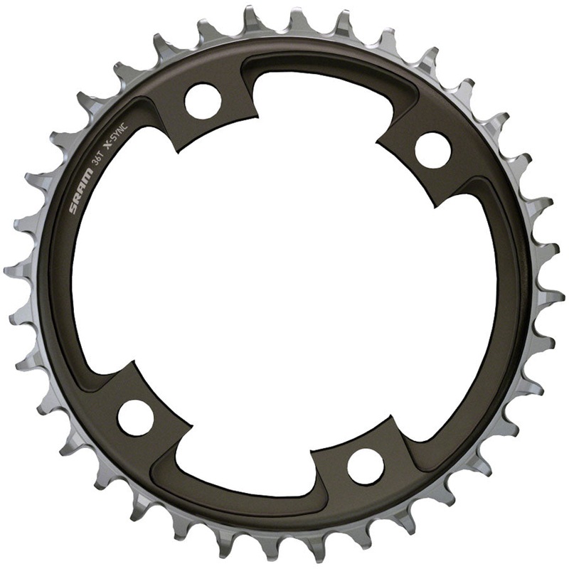 SRAM X-Sync Road Chainring 46t 107 BCD 4-Bolt 1×12-Speed Aluminum Blast Black