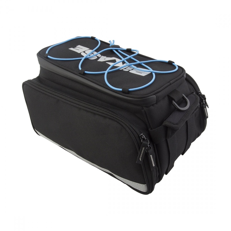 Bikase Big Daddy Rack Bag 2 Black 13x9x8in Velcro Straps