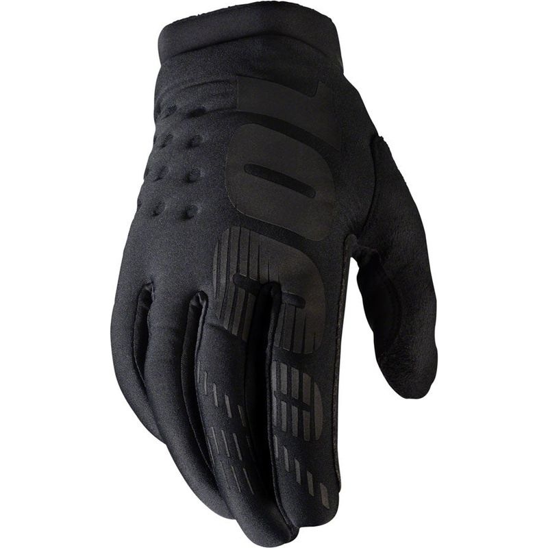 100% Brisker Gloves – Black Full Finger Men’s Medium