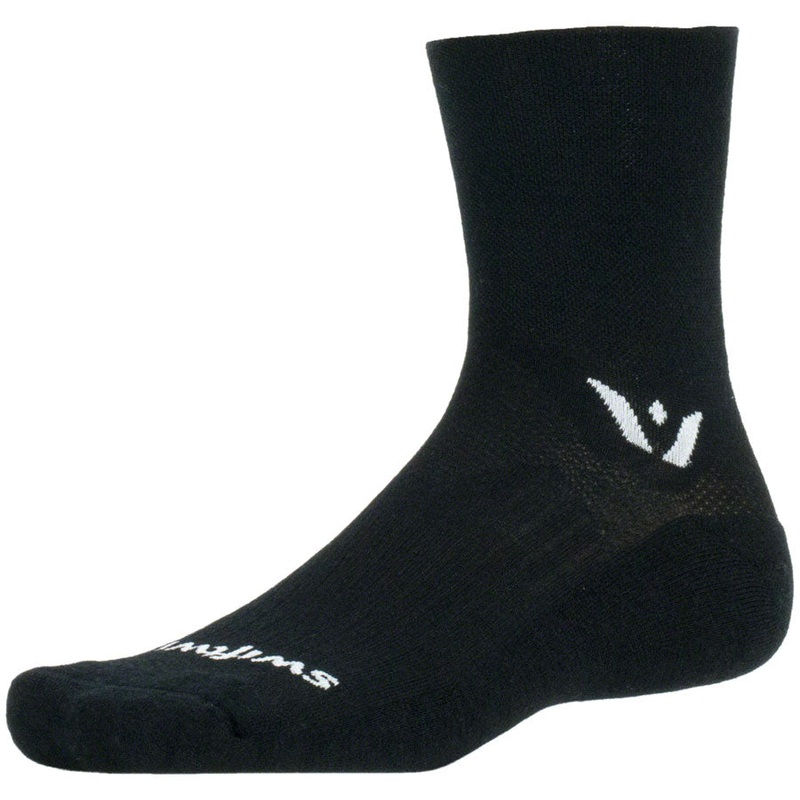 Swiftwick Pursuit Quarter Crew Socks – 4″ Black Large