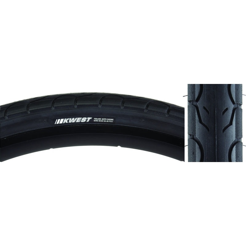 Kenda Kwest K193 Tire 700x40C Wire Clincher 30TPI Black
