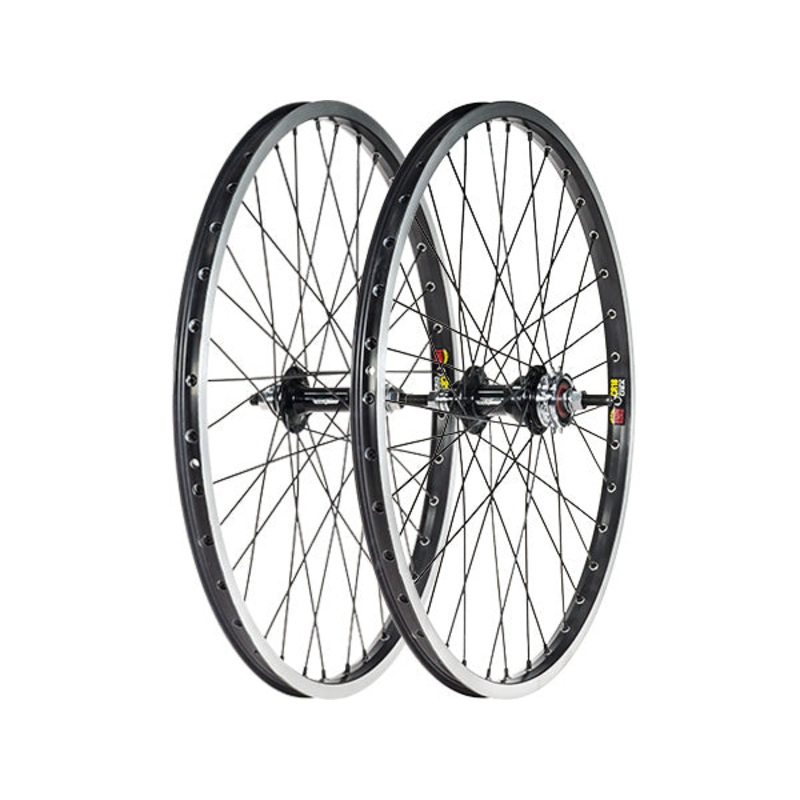 Black Ops Cassette w/Sun CR18 Rims Expert BMX Race Wheelset-32H-20×1 3/8″-Black