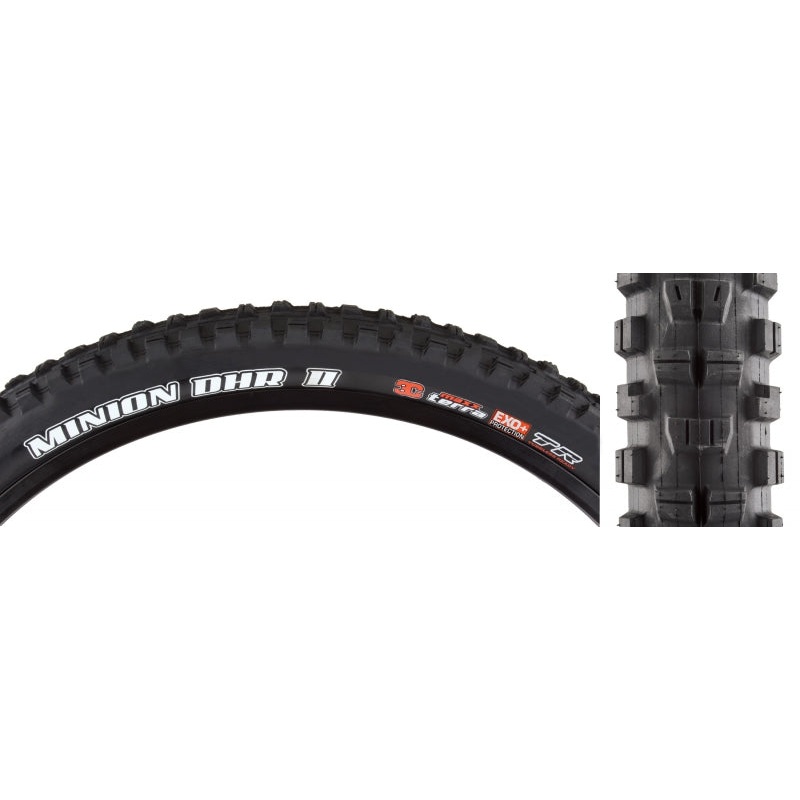 Maxxis Minion DHR II Tire – 27.5 x 2.4 Tubeless Folding BLK 3C MaxxGrip EXO+ Wide Trail