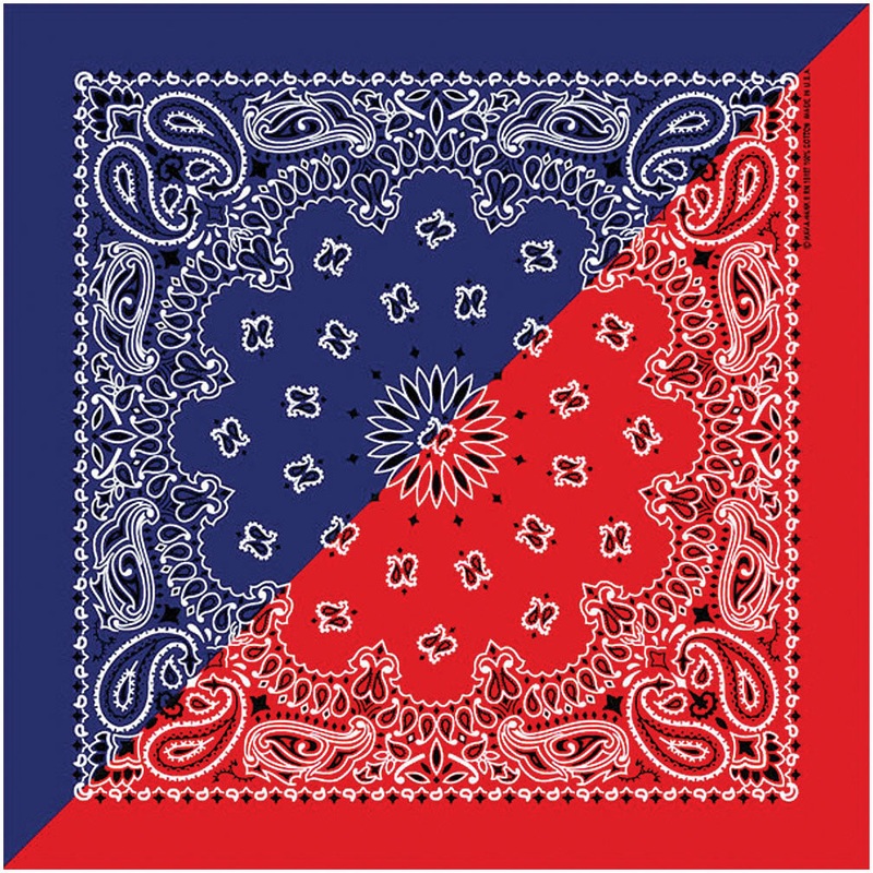 USA-Made Split Paisley Bandanas for Men & Women22″ Cotton 2-in-1 Head & Neck Wear in Navy/Red & Black/White Styles