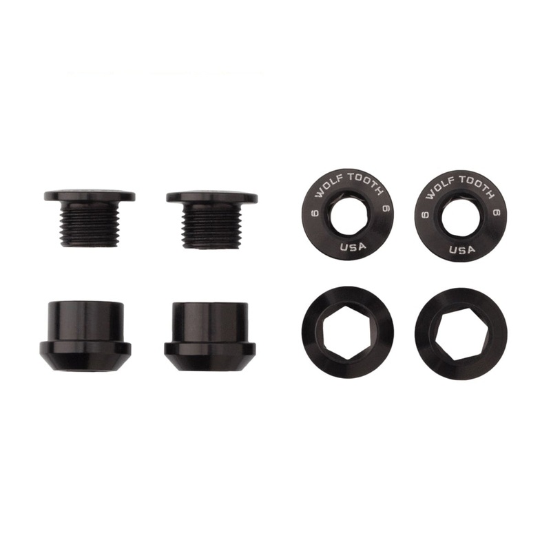 Wolf Tooth Components Chainring Bolt & Nut Set – 6mm – Black