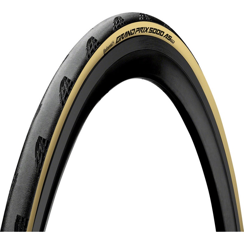 Continental Grand Prix 5000 All Season TR Tire – 700 x 25 Tubeless Folding BLK/Cream BLKChili Vectran Breaker LazerGrip