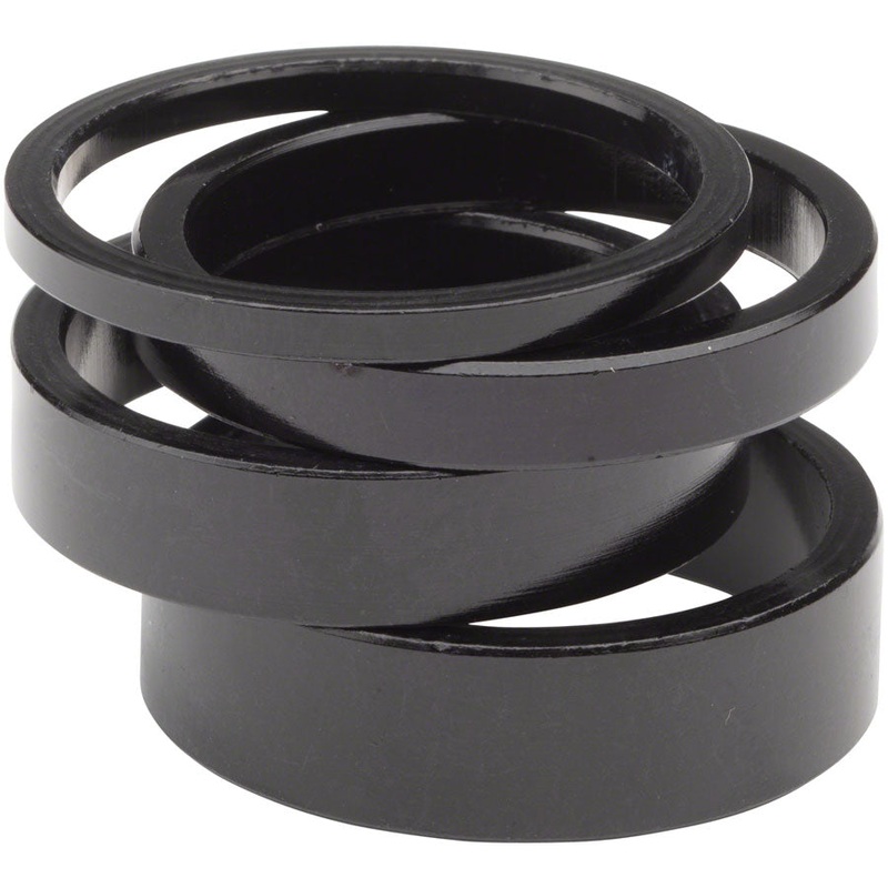 Wheels Manufacturing Aluminum Headset Spacer – 1-1/8″, Assorted 4pcs, Black