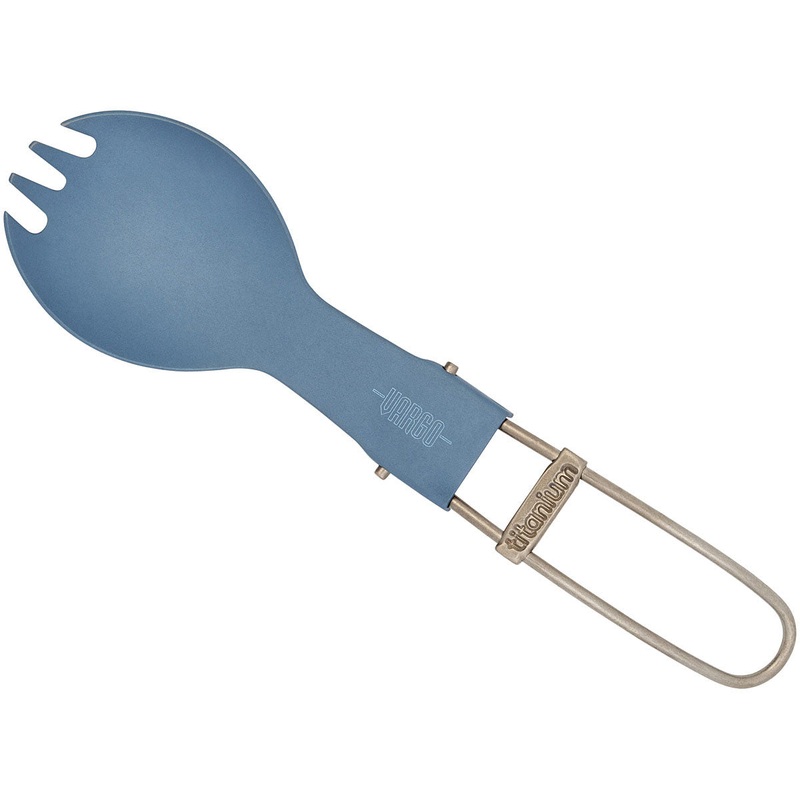 Vargo Titanium Folding Spork Titanium Folding Spork-blue Camping Flatware