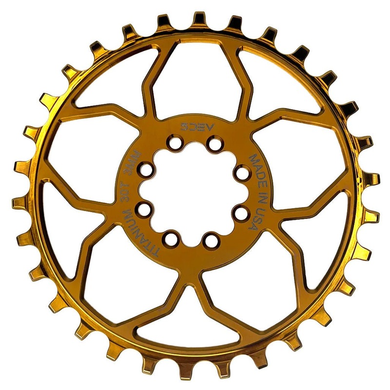5Dev Titanium Chainring – SRAM 8-Bolt – 3mm Offset – 32T – Bronze