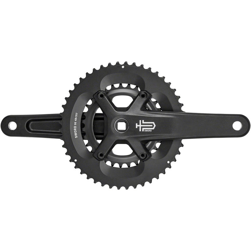 microSHIFT Sword BLK 2x Crankset – 175mm 9-Speed 48/31t 110/80 Asym BCD JIS Square Taper Spindle Interface BLK