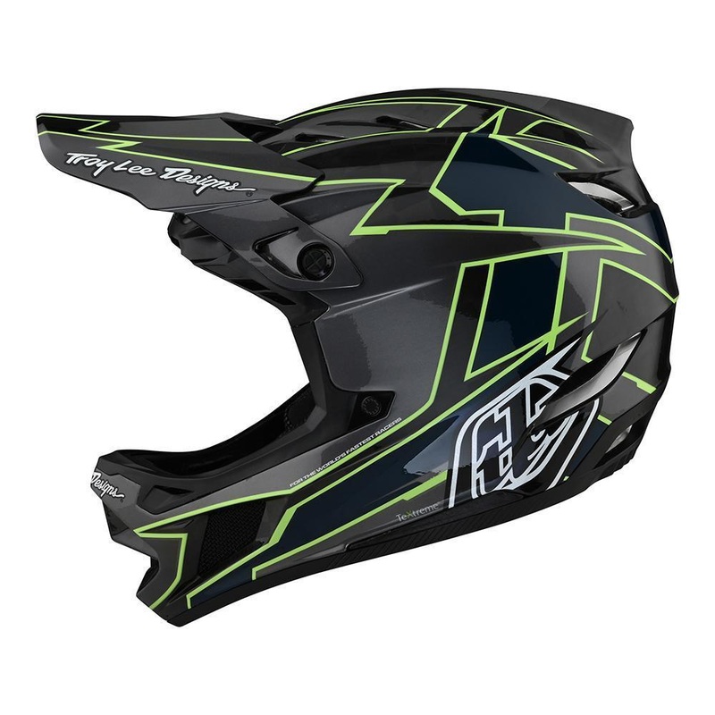 Troy Lee D4 Carbon Race Helmet – Graph Grey/Green