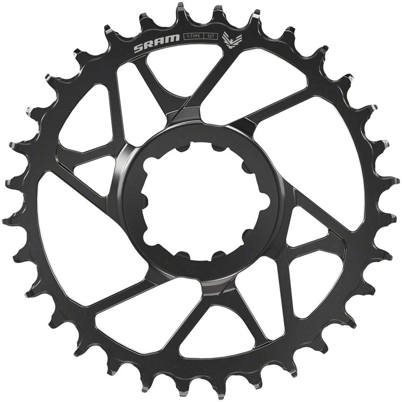 SRAM Eagle 70 T-Type Direct Mount Chainring – 32t, 12-Speed, 3-Bolt Direct Mount, 3mm Offset, Steel, Black