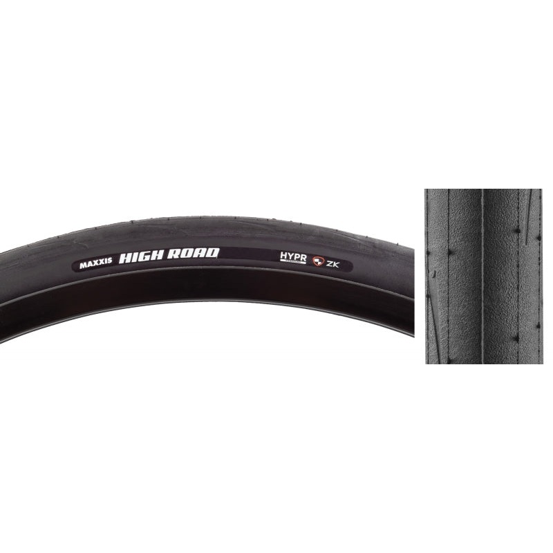 Maxxis High Road Tire – 700 x 25 Clincher Folding BLK HYPR ZK Protection ONE70