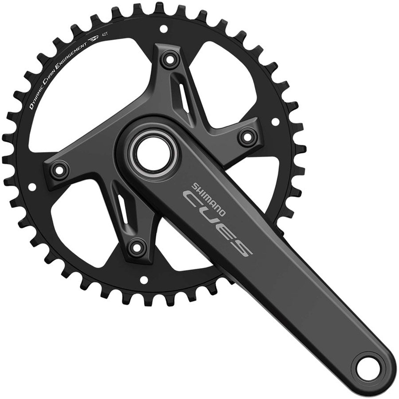 Shimano CUES FC-U6040-1 Crankset – 170mm 9/10/11-Speed 42t Asymmetric 110 BCD Hollowtech II Crankarms BLK