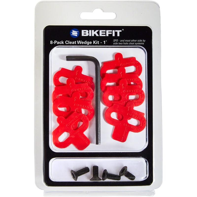 BikeFit Cleat Wedge – MTB/SPD Compatible 2-Hole 1 Degree 8-Pack