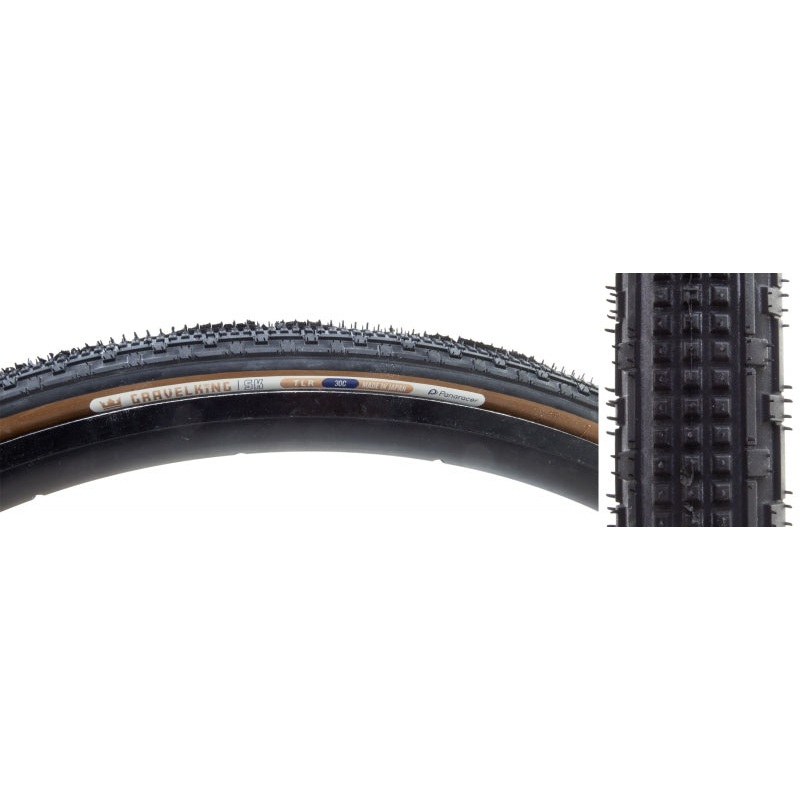 Panaracer GravelKing SK Tire – 700 x 30 Tubeless Folding Black/Brown