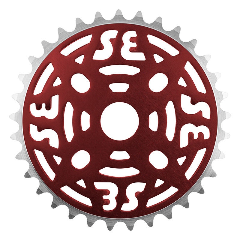 SE Racing 33T BMX Aluminum Sprocket / Chainwheel – Anodized Red