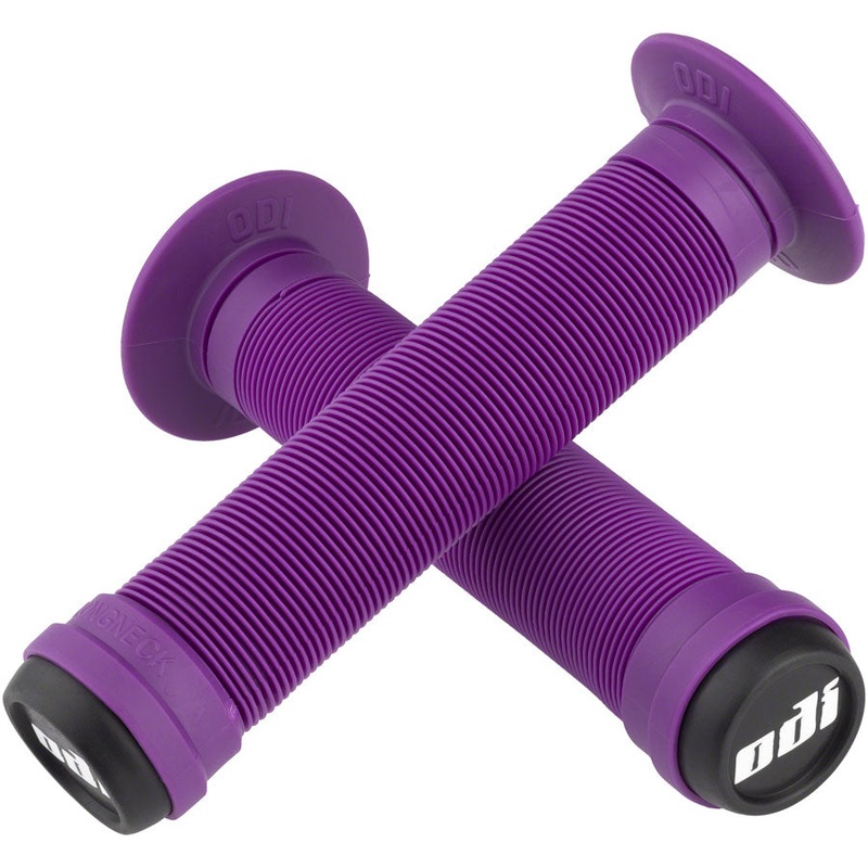 ODI Longneck ST Handlebar Grips 135mm Purple Open Ended Mushroom Rib Pattern