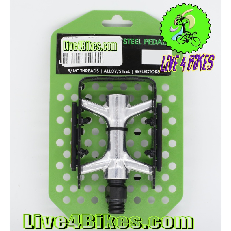 Ultra Cycle Metal Alloy / Steel Pedals  9/16″  – Live 4 Bikes